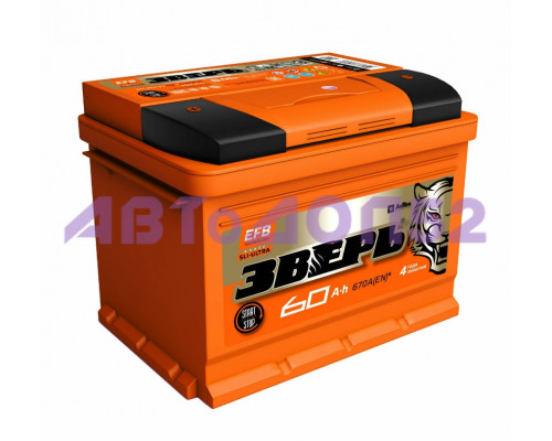 ЗВЕРЬ ЗВ60ЗR 60А/ч 650А 12В обратная поляр. стандартные клеммы