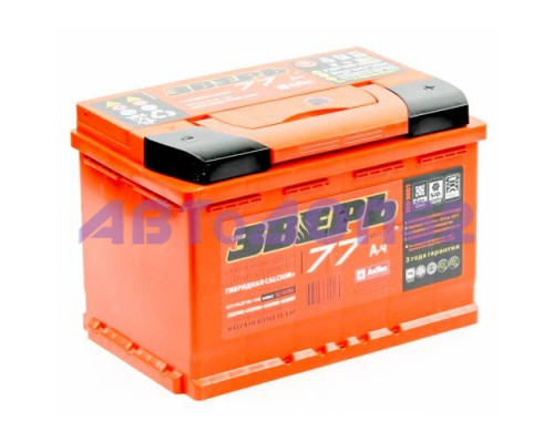 ЗВЕРЬ ЗВ77ЗL 77А/ч 800А 12В прямая поляр. стандартные клеммы