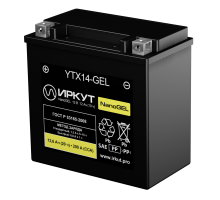 Мото Аккумулятор ИРКУТ YTX14-GEL