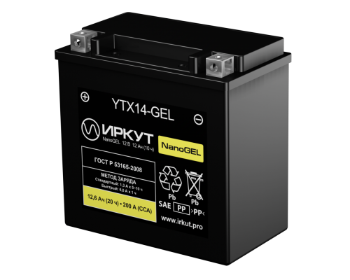 Мото Аккумулятор ИРКУТ YTX14-GEL