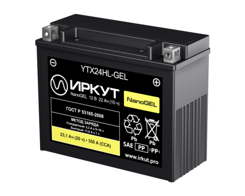 Мото Аккумулятор ИРКУТ YTX24HL-GEL