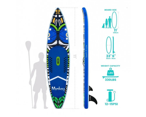Надувная доска SUP board (сап борд) FunWater FR02A Monkey